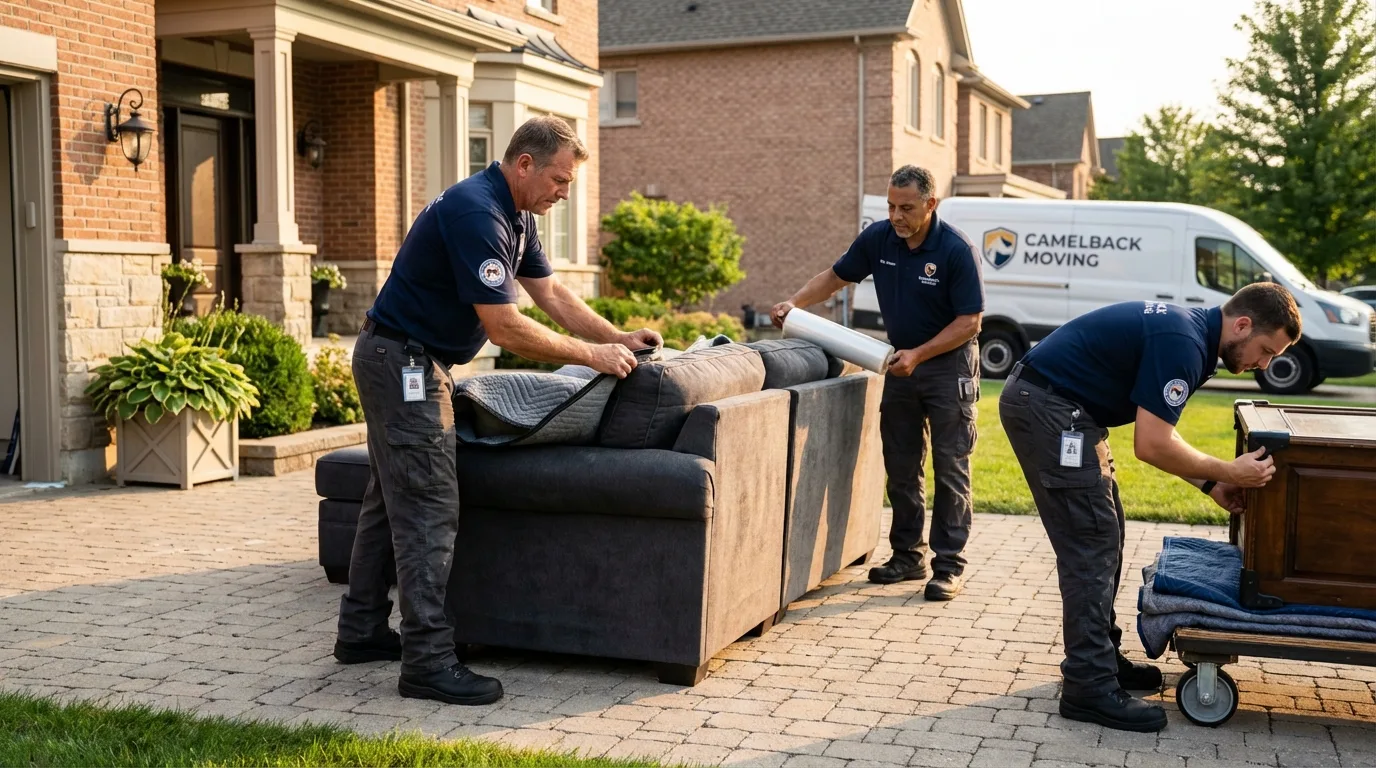 Large estate moving crew wrapping furniture in Meadview, AZ